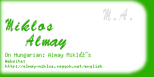 miklos almay business card